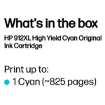 Rašalo kasetė HP 912XL High Yield (3YL81AE#LS1), žydros spalvos, vaizdas 3