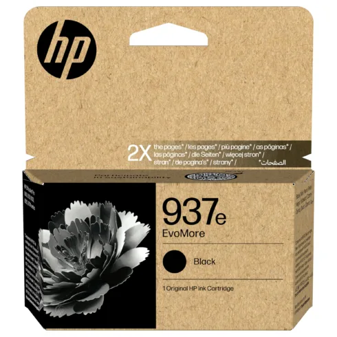 Rašalo kasetė HP 937e EvoMore (4S6W9NE#LS1), juodos spalvos