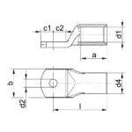 Laidas ar adapteris KLAU Cu-Kerbkabelschuh 12R12 240QMM-M12, vaizdas 2