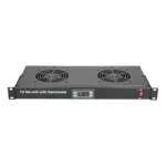 Extralink 19” RACK MOUNT FAN PANEL (2 FANS) WITH THERMOSTAT