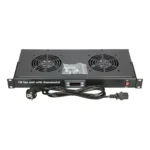 Extralink 19” RACK MOUNT FAN PANEL (2 FANS) WITH THERMOSTAT
