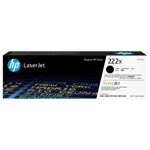 HP 222X – Hohe Ergiebigkeit – Schwarz – original – LaserJet – Tonerpatrone (W2220X) – fr Color LaserJet Pro