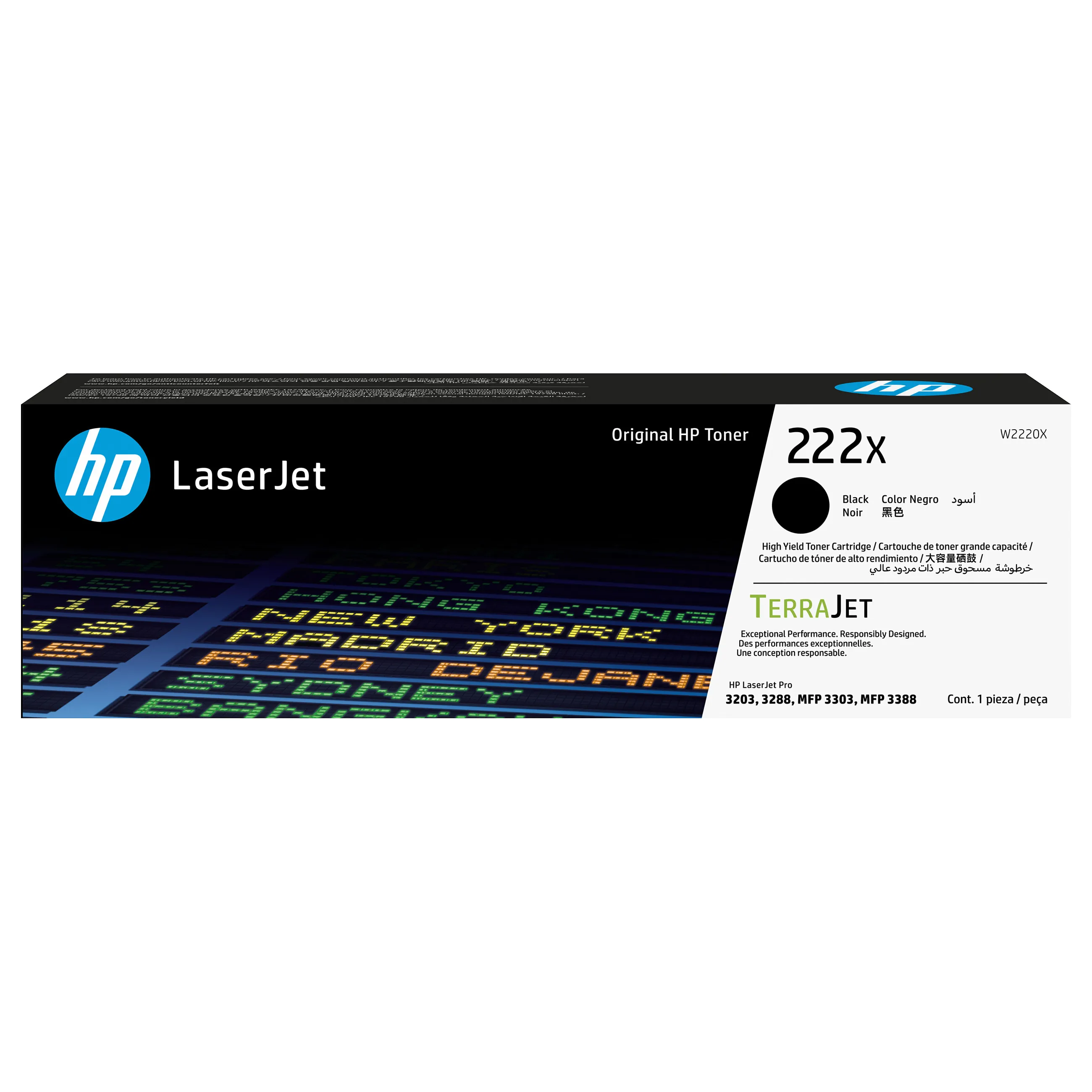 HP 222X - Hohe Ergiebigkeit - Schwarz - original - LaserJet - Tonerpatrone (W2220X) - fr Color LaserJet Pro HP 222X – Hohe Ergiebigkeit – Schwarz – original – LaserJet – Tonerpatrone (W2220X) – fr Color LaserJet Pro