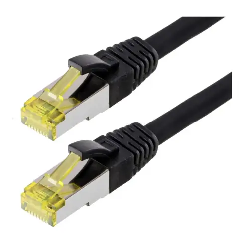 Tinklo kabelis helos Patchkabel Cat 6a S/FTP RJ45 schwarz 10m AWG26/7 LSZH GHMT (118125)