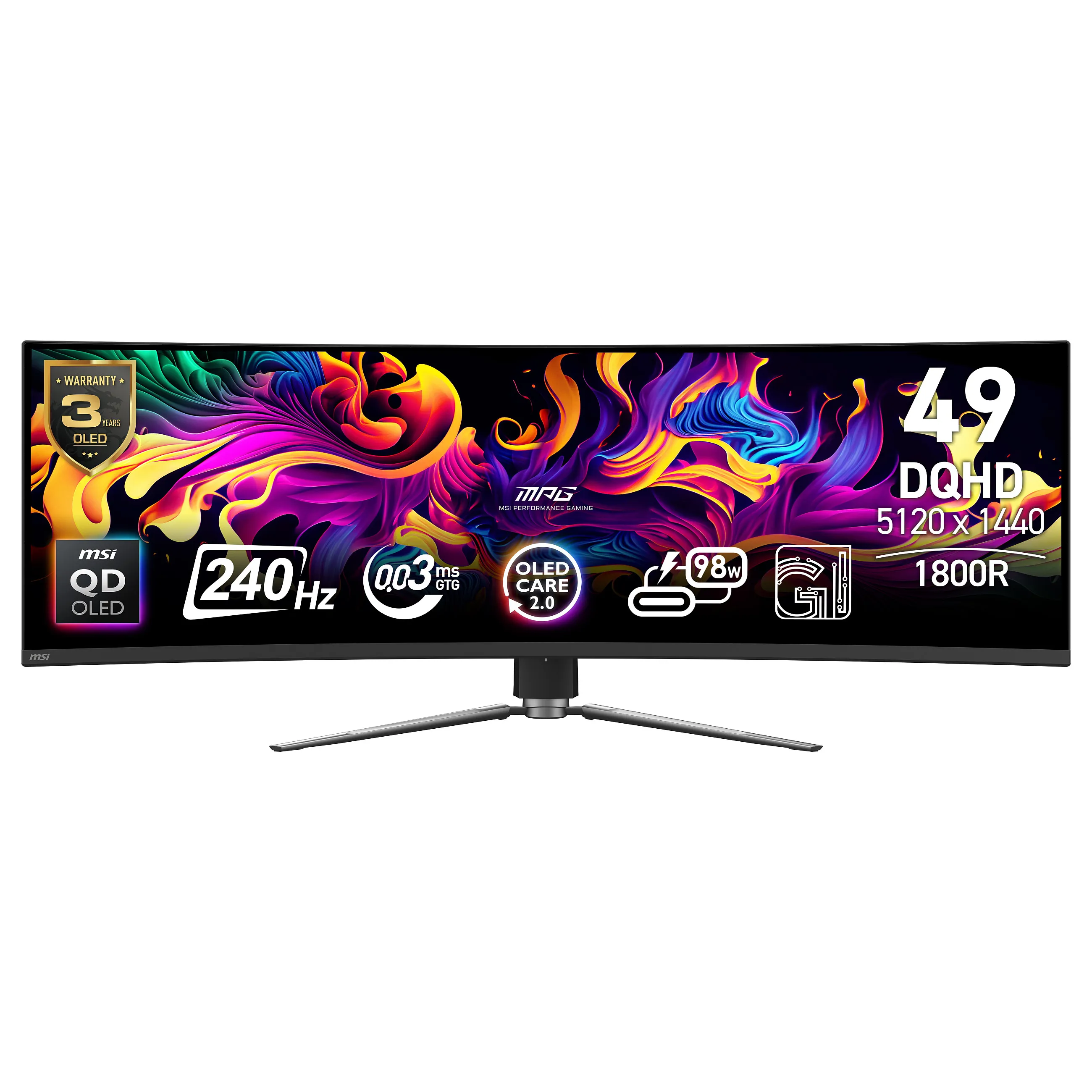 MSI MPG 491CQPX QD-OLED computer monitor MSI MPG 491CQPX QD-OLED computer monitor