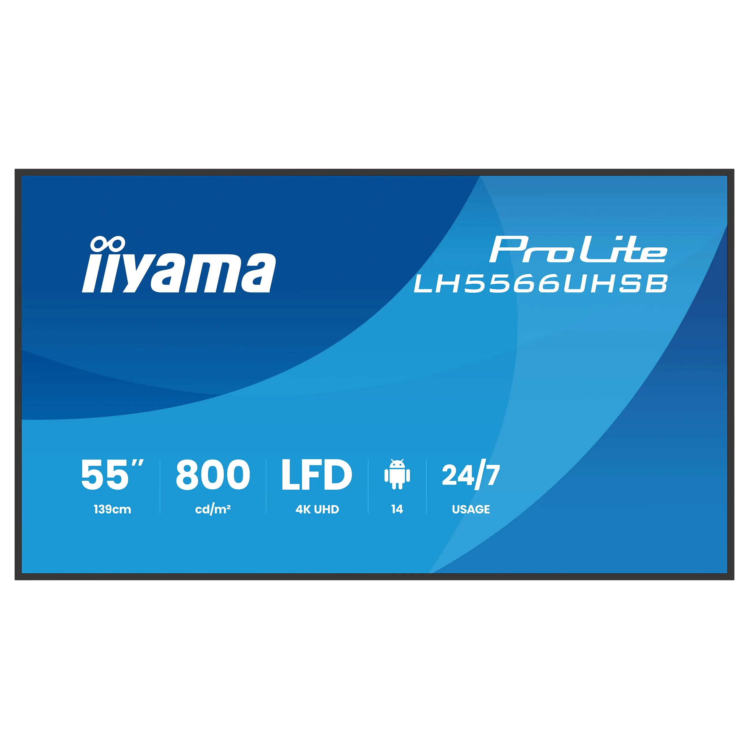 iiyama LH5566UHSB-B1AG Signage Display Komercinis ekranas iiyama LH5566UHSB-B1AG