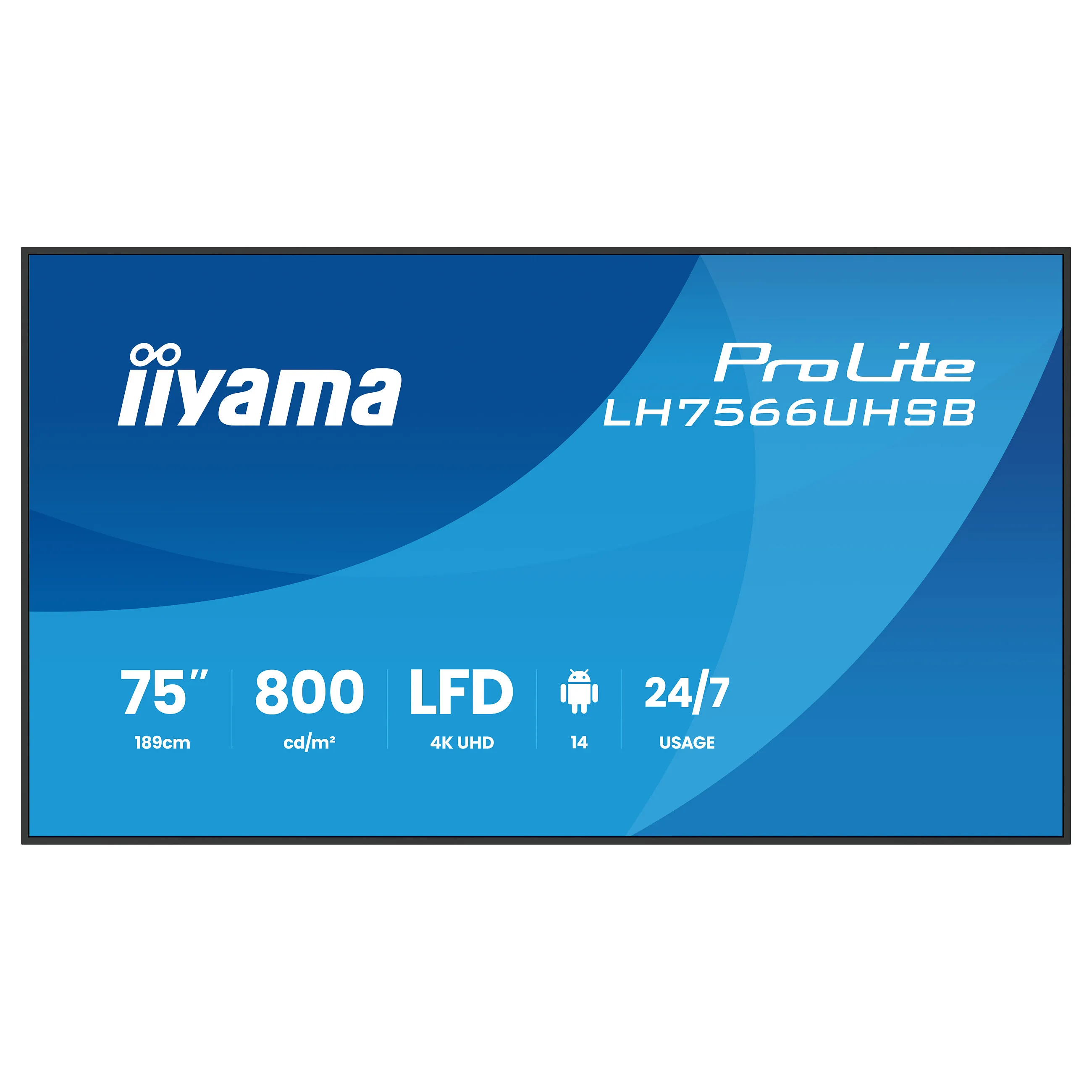iiyama LH7566UHSB-B1AG Signage Display Komercinis ekranas iiyama LH7566UHSB-B1AG