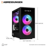 Stacionarus kompiuteris HP OMEN GT16-1474ng 35L Gaming Desktop RYZ7 9800X3D/32GB/1TBSSD/RTX5070/W11 (DN2E8EA#ABD), vaizdas 4