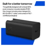 Nešiojamo kompiuterio įkroviklis N HP USB-C 65W GaN Ladegerät Schwarz, inkl. 2m USB-C Kabel, Power (C90CKUT#ABB), vaizdas 21