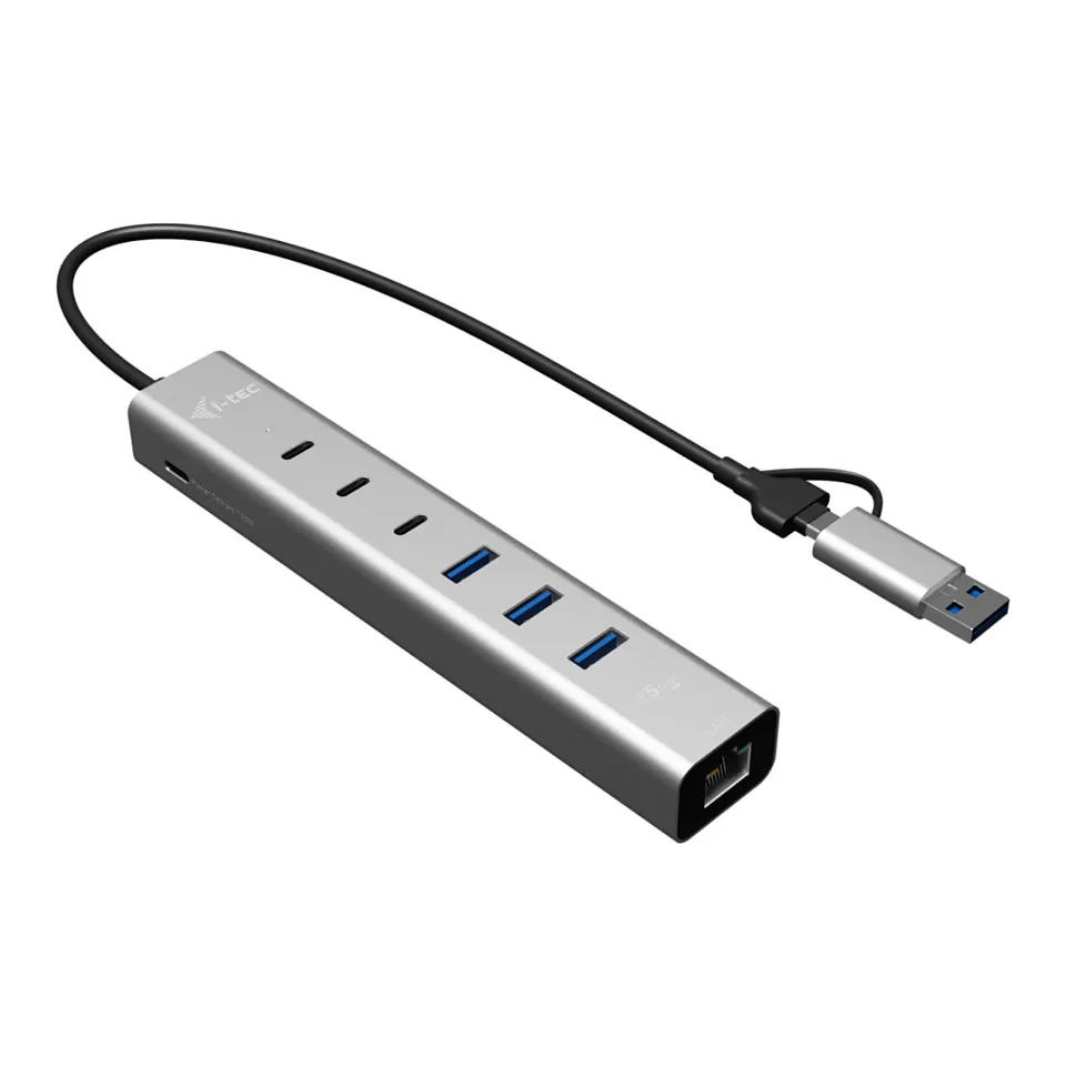 i-tec CAHUBMETAL6LANPD interface hub Šakotuvas i-tec CAHUBMETAL6LANPD