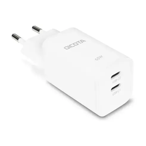 Nešiojamo kompiuterio įkroviklis N Dicota 2-port GaN Wall Charger (65W) EU (D32184), baltos spalvos