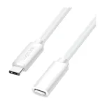 USB 2.0 Type-C cable, C/M to C/F, 480 Mbps, 100W, white, 1 m