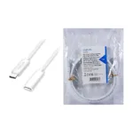 USB 2.0 Type-C cable, C/M to C/F, 480 Mbps, 100W, white, 1 m