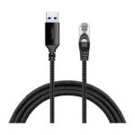 Logilink USB 3.0 Ethernet cable, A/M to RJ45/M, 1 Gbps, active, black/grey, 2 m