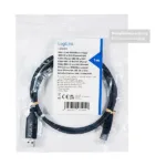 Logilink USB 3.0 Ethernet cable, A/M to RJ45/M, 1 Gbps, active, black/grey, 2 m