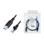 Logilink USB 3.0 Ethernet cable, A/M to RJ45/M, 1 Gbps, active, black/grey, 2 m