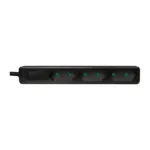 Outlet Strip, 3 euro sockets, black