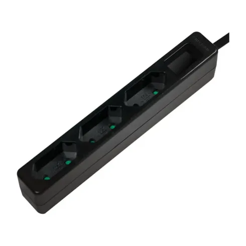 Outlet Strip, 3 euro sockets, black