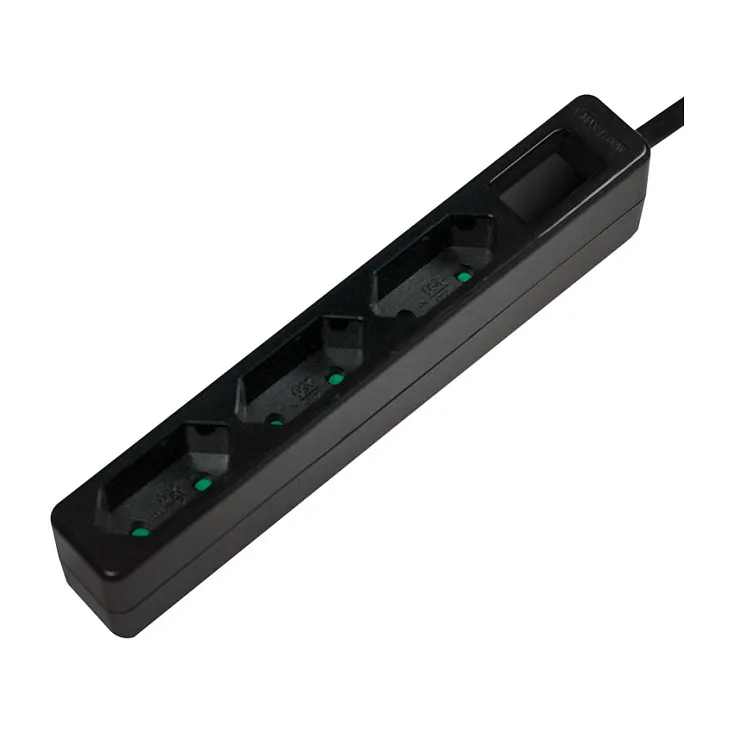 Outlet Strip, 3 euro sockets, black Outlet Strip, 3 euro sockets, black