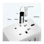 USB-A/C Travel charger, 20 W, GaN, 3-port, 2x USB-A (QC), 1x USB-C (PD), Slim Version, White