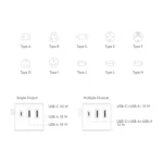 USB-A/C Travel charger, 20 W, GaN, 3-port, 2x USB-A (QC), 1x USB-C (PD), Slim Version, White