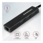 Axagon HMA-GL3A Multiport-Hub USB 3.0 Typ A Gbit-LAN 3x USB-A microSD