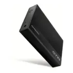 Disko korpusas AXAGON EE35-GTR USB-C 3.2 Gen 1, SATA 6G, 3.5" externes Festplattengehäuse, geriffelt, juodos spalvos