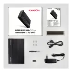 Disko korpusas AXAGON EE35-GTR USB-C 3.2 Gen 1, SATA 6G, 3.5" externes Festplattengehäuse, juodos spalvos, vaizdas 7