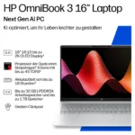 Nešiojamas kompiuteris HP OmniBook 3 16-bz0152ng Snapdragon X1-26-100/16GB/512SSD/W11 Home (D91HREA#ABD), vaizdas 4