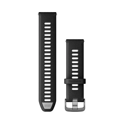 Garmin Schnellwechsel-Silikon-Armband 22 mm Schwarz/Hellgrau Išmanusis laikrodis Garmin Schnellwechsel-Silikon-Armband 22 mm (010-11251-A0), juodos ir šviesiai pilkos spalvos