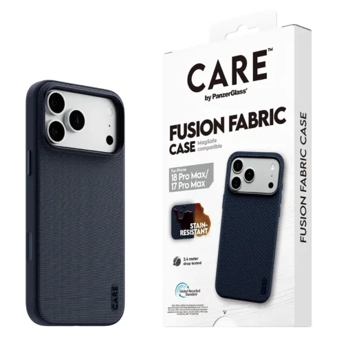 Telefono dėklas PanzerGlass CARE by Fusion Fabric Case Blue w. MagSafe iPhone 18 Pro Max (CR17855)