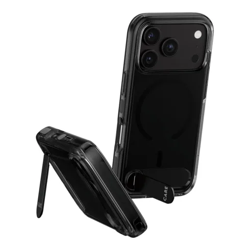Telefono dėklas PanzerGlass CARE by Kickstand Case Smokey w. Black MagSafe iPhone 18 Pro (CR23365)