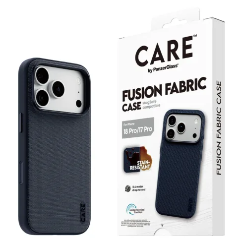 Telefono dėklas PanzerGlass CARE by Fusion Fabric Case Blue w. MagSafe iPhone 18 Pro (CR35497)