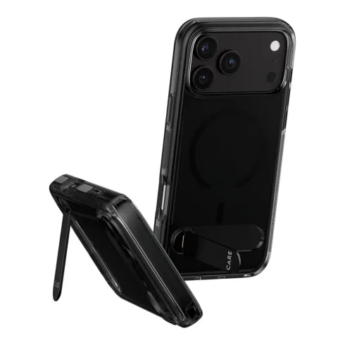 Telefono dėklas PanzerGlass CARE by Kickstand Case Smokey w. Black MagSafe iPhone 18 Pro Max (CR82928)