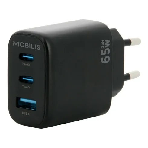 Įkroviklis Mobilis Wall Charger, 65W, 2 USB C + 1 USB A (001364)