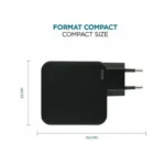 Mobilis Charger 100W 2USB C 1USBA GaN cable 100W