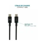 Mobilis Charger 100W 2USB C 1USBA GaN cable 100W