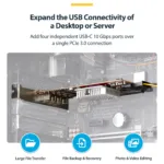StarTech.com P10Q4C-USB-CARD-LP interface cards/adapter