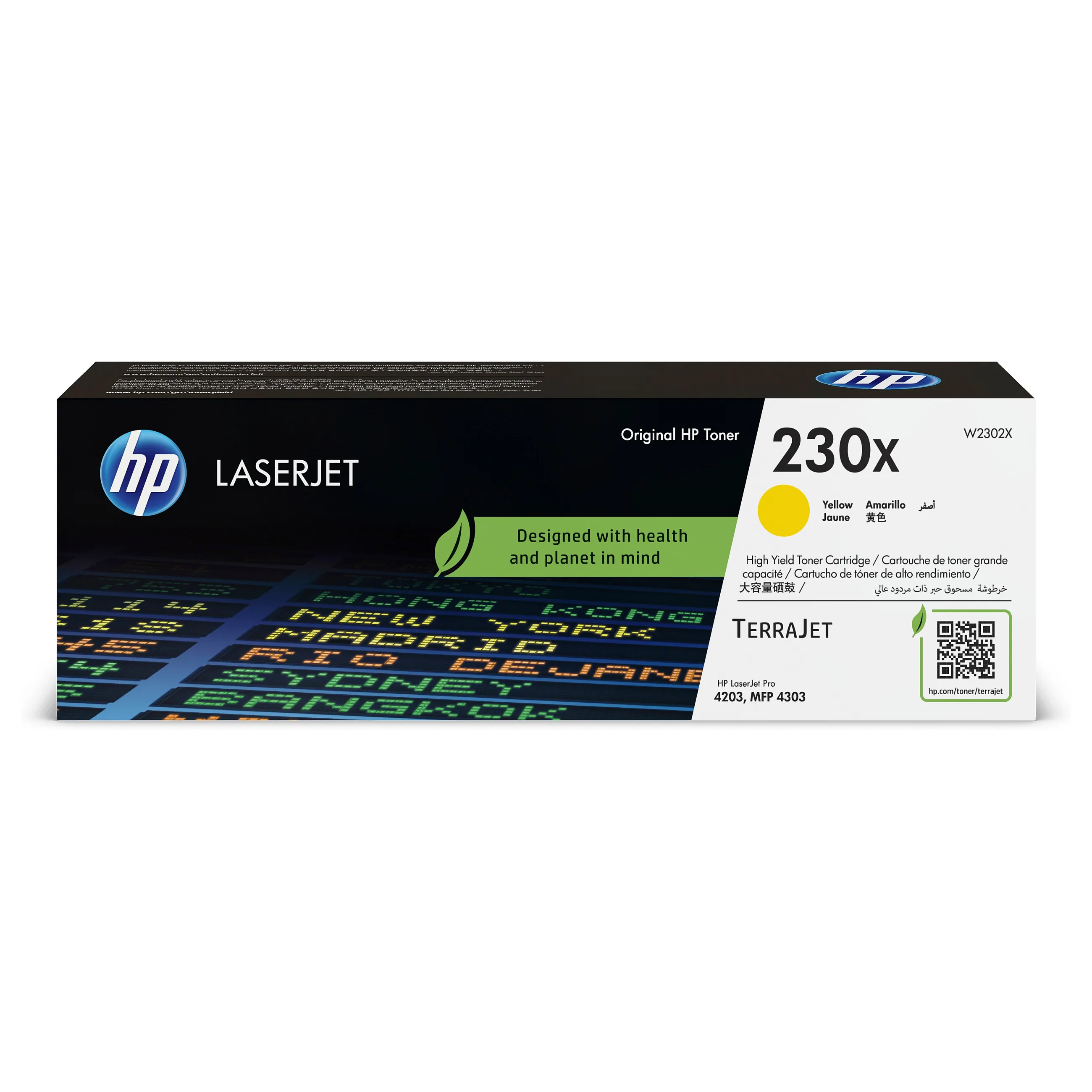 HP 230X Gelb für Color LaserJet Pro 4203cdn, 4203dn, 4203dw, MFP 4303dw, MFP 4303fdn, MFP 4303fdw Spausdintuvo priedas HP 230X Gelb für Color LaserJet Pro 4203cdn, 4203dn, 4203dw, MFP 4303dw, MFP 4303fdn, MFP (W2302X)