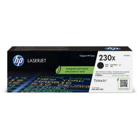 Spausdintuvo priedas HP 230X Schwarz für Color LaserJet Pro 4201, 4203, MFP 4301, MFP 4303 (W2300X)