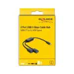 USB laidas ar adapteris Delock 2 Port USB 5 Gbps Typ-A Kabel-Hub mit USB Type-C Anschluss 25 cm (64373), vaizdas 3
