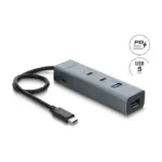 USB laidas ar adapteris Delock 4 Port USB 5 Gbps Hub mit USB Type-C Stecker zu 2 x USB Typ-A Buchse + 2 x (64378), vaizdas 2