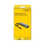 USB laidas ar adapteris Delock 4 Port USB 5 Gbps Hub mit USB Type-C Stecker zu 2 x USB Typ-A Buchse + 2 x USB Type-C (64378)