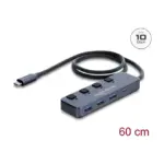USB laidas ar adapteris Delock USB 10 Gbps Hub mit 3 x USB Typ-A und 1 x USB Type-C Buchse mit Schalter (64384), vaizdas 2