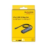 USB laidas ar adapteris Delock USB 10 Gbps Hub mit 3 x USB Typ-A und 1 x USB Type-C Buchse mit Schalter (64384), vaizdas 4