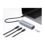 USB laidas ar adapteris Delock 5 Port USB Type-C 10 Gbps Hub mit 8K Videoausgang und PD 3.0 100 Watt (64379)