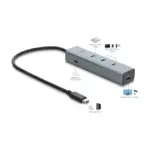 USB laidas ar adapteris Delock 5 Port USB Type-C 10 Gbps Hub mit 8K Videoausgang und PD 3.0 100 Watt (64379), vaizdas 3