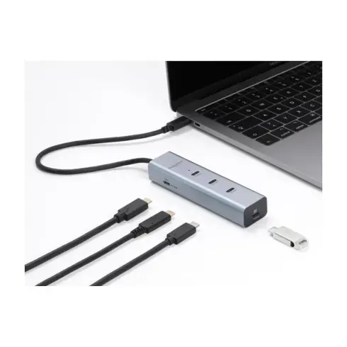 USB laidas ar adapteris Delock 5 Port USB Type-C 10 Gbps Hub mit 8K Videoausgang und PD 3.0 100 Watt (64379)