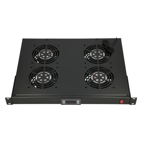 Extralink 19” RACK MOUNT FAN PANEL (4 FANS) WITH THERMOSTAT