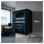 Extralink LITE 12U 530X400 WALL-MOUNTED RACKMOUNT CABINET BLACK